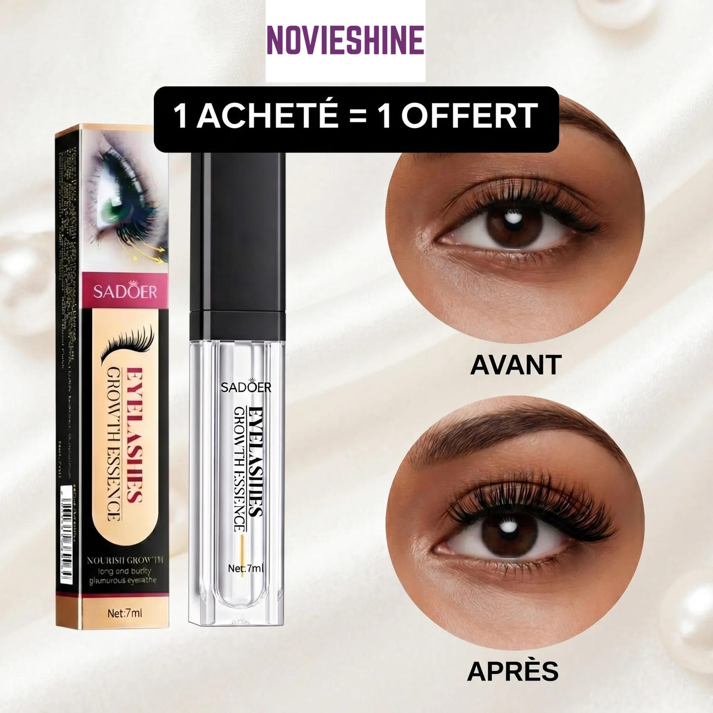 🌟 Des Cils Longs, Fournis et Magnétiques en 28 Jours — Sans Extensions ni Faux Cils —  Sérum de Croissance pour Cils  — 1 ACHETE+ 1 OFFERT